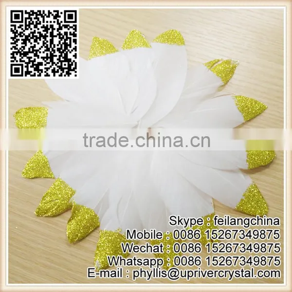 Chandlle DIY Accessories Gold Glitter Goose Feather For Cheap Price photo-2