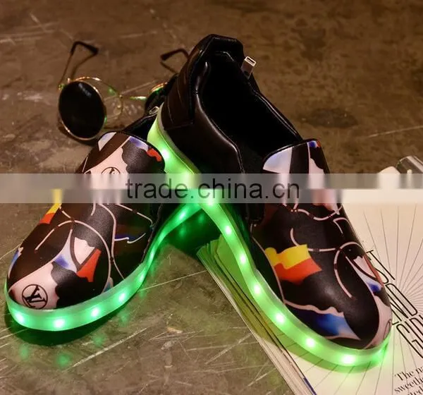 High Top LED Shoes Flashing Sneakers,Lightning Sneaker Canvas Sneaker photo-4