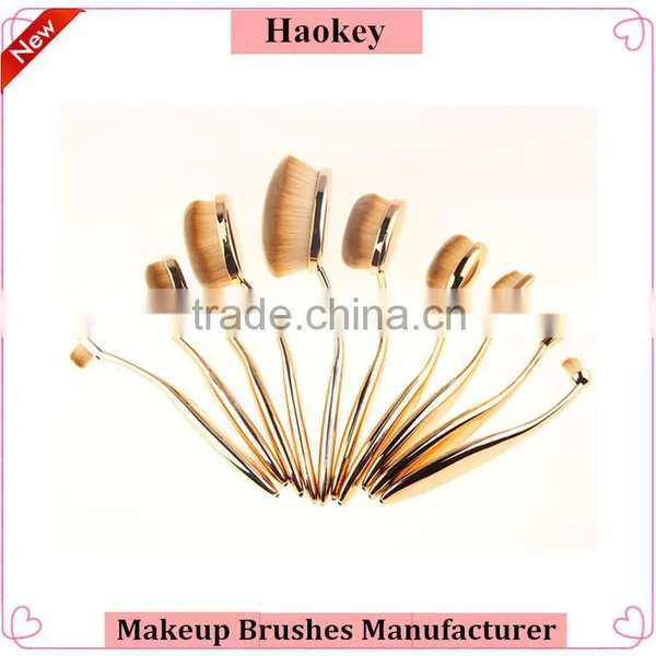 10pcs per Set Nylon Oval Make up Brush for Cosmetic and Foundation Brush With Makeup Brush Box photo-2