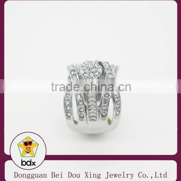 New Products Shiny Rhinestone Stainless Steel Infinity Rings