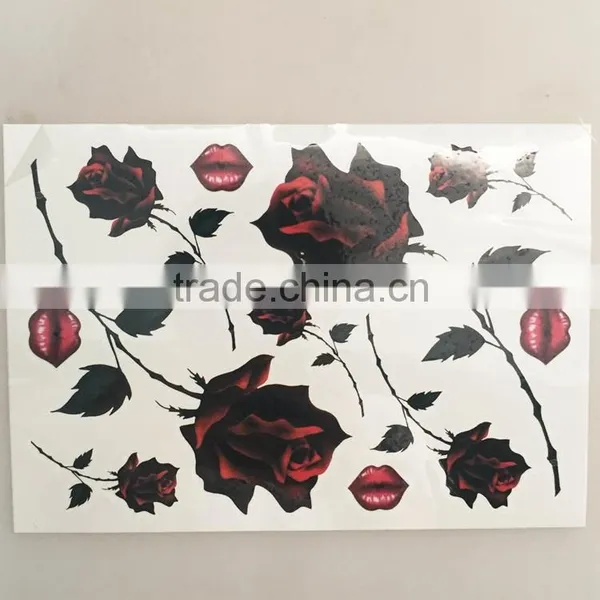 2016 New Design High Fashion Waterproof Valentine's Rose Tattoo Sticker photo-4