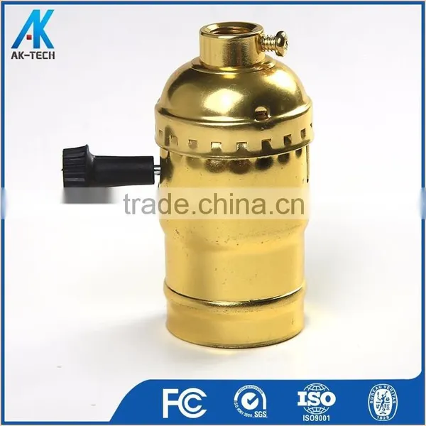 Brass Lamp Socket , Pendant Lampholder E27 Switch Bulb Holder