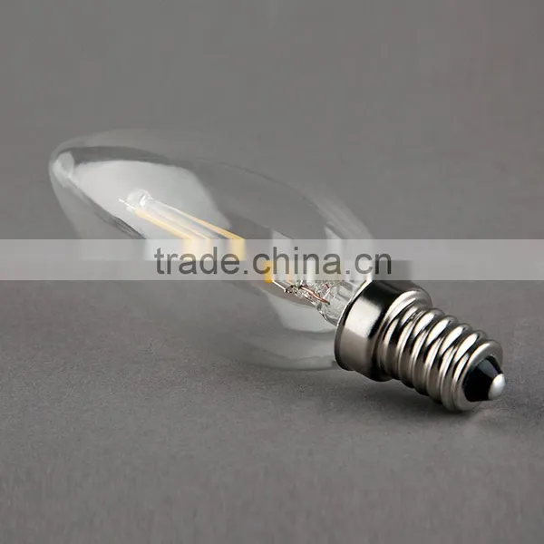 Mingshuai Chandelier LED Filament Bulb Candelebra C35 Full Glass Lamp 2W E14 Dimmable photo-2