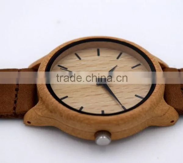2016 Vintage Fashion Wood Watches Leather Strap Watches photo-5