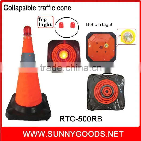 Simple Use Orange Cloth Retractable Pop up Safety Cone photo-5