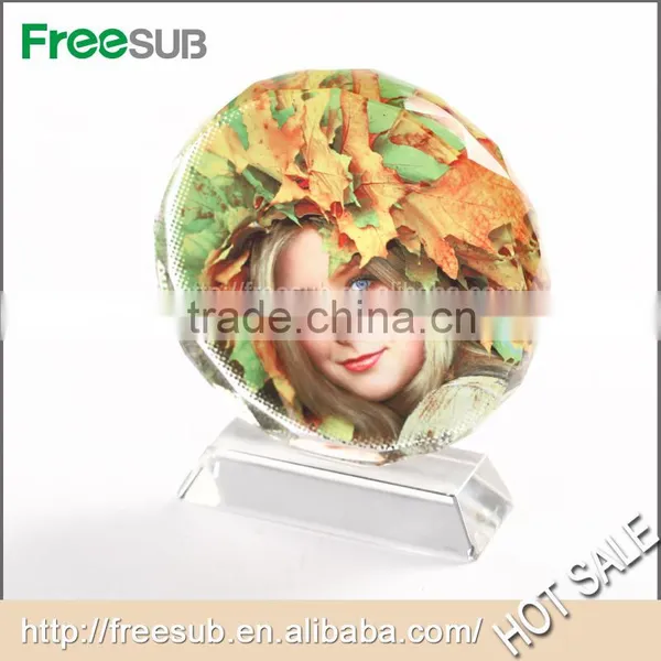 Fashion Style Dia 100mm Round Sunflower Blank 3D Sublimation Pictures of Crystals photo-3