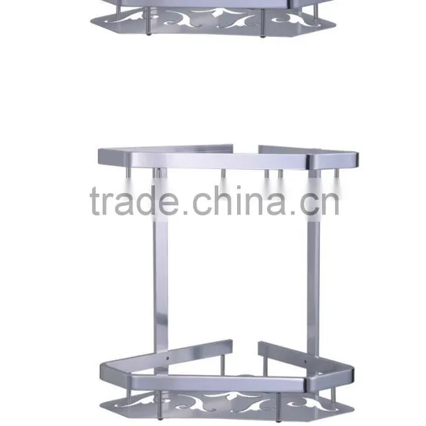 Hot Sale Never Rust Bathroom Aluminium Single Corner Shelf China Supplier Bathroom Corner Towel Shelf photo-2