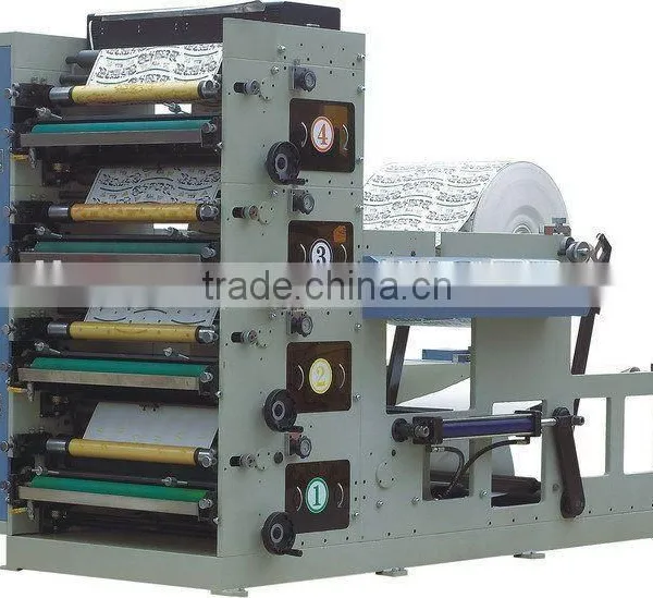 YR--4 Colours 1000\650\480\320 mm Flexographic Stacking Printing Machinery