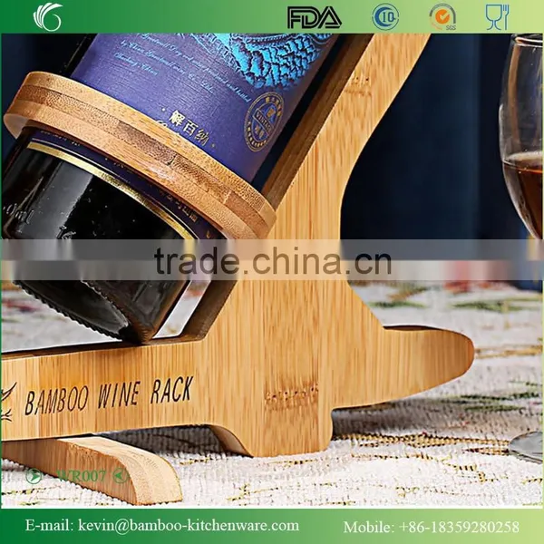 WR007/Decorative Coconut Bamboo Wine Rack Handmade Wooden Bottle Wine Shelf Novelty Bottle Display Wine Shelf photo-5