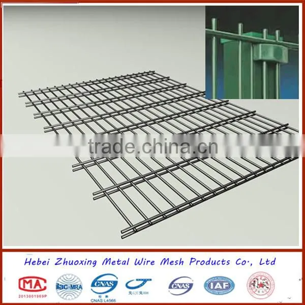 Made in China Direct 868 / 658 2d Double Wire Mesh Fence , Twin PVC Coated Ornamental Double Loop Wire Fence