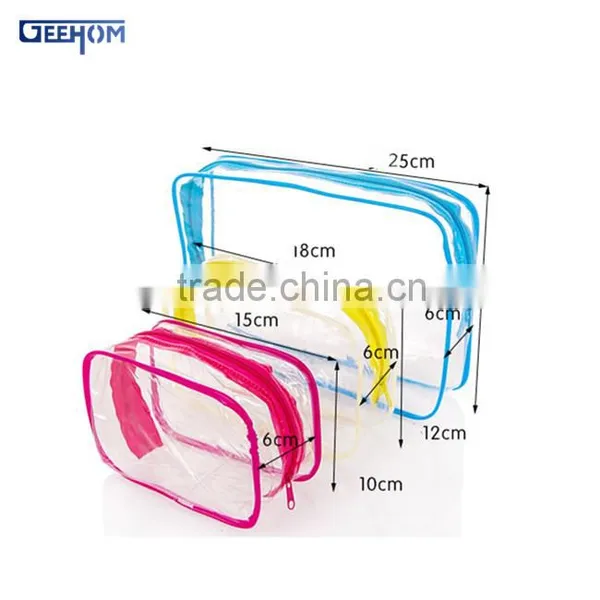 Clear Rectangle Pvc Zipper Waterproof Travel Bag Set photo-2