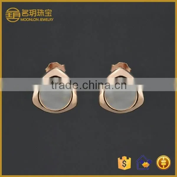 Latest Design Fashion 18 Karat Gold Plated Cat's Eye Stud Earrings