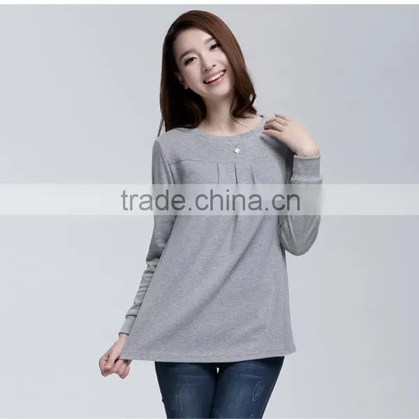 Autumn & Winter Long-sleeve Maternity T-shirt Loose Plus Size photo-2