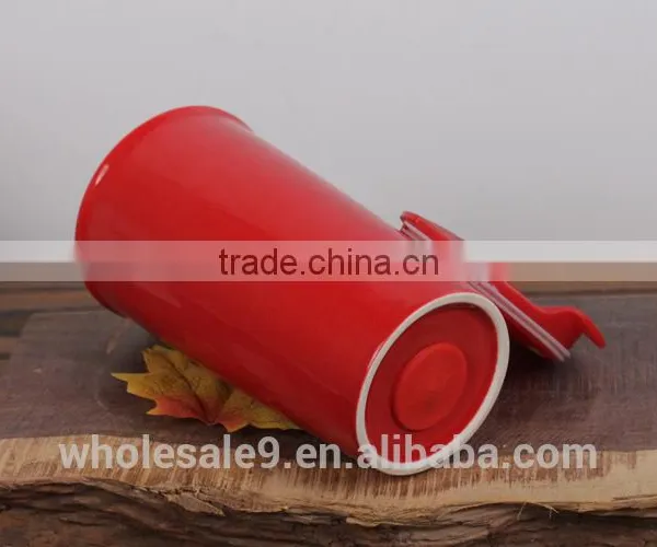 12oz Double Wall Ceramic Traveler, Ceramic Coffee Mug Tumbler photo-5