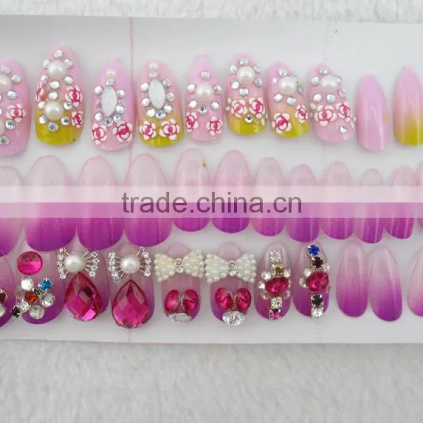 High Quality Bridal Nail Art Designs False Nail Art Fancy Wedding Nail Art photo-4