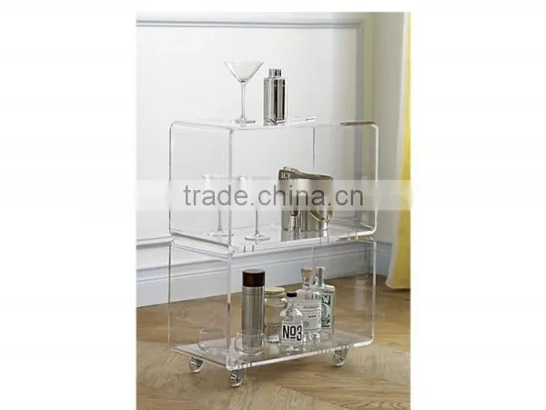 Supplier Acrylic Lucite Juice Bar Cart Serving Trolley photo-5