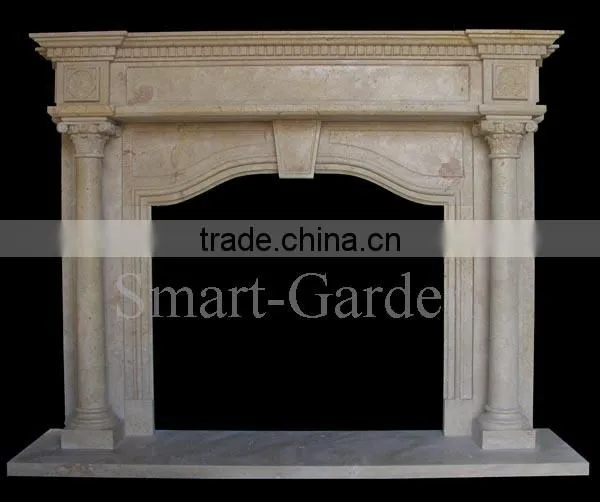 Home Decoration Stone Carvings and Sculptures White Natural Marble Cheap Fireplace Mantel photo-4