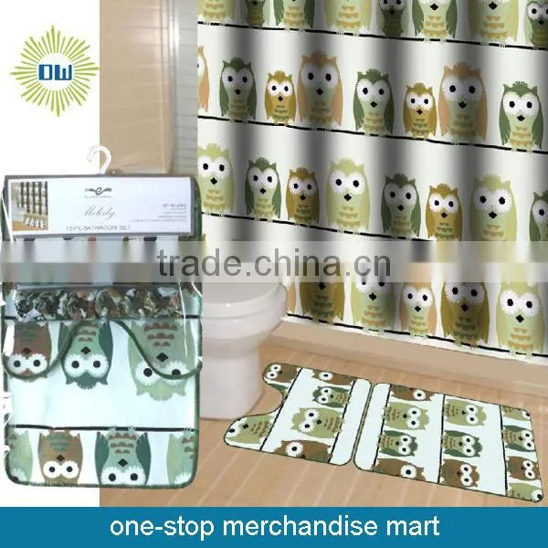 Waterproof Polyester Shower Curtain With Bath Mat Set photo-4