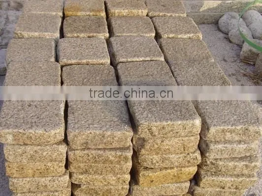 G682 Yellow Rust Granite Cube Stone,stone Paver for Sale photo-2