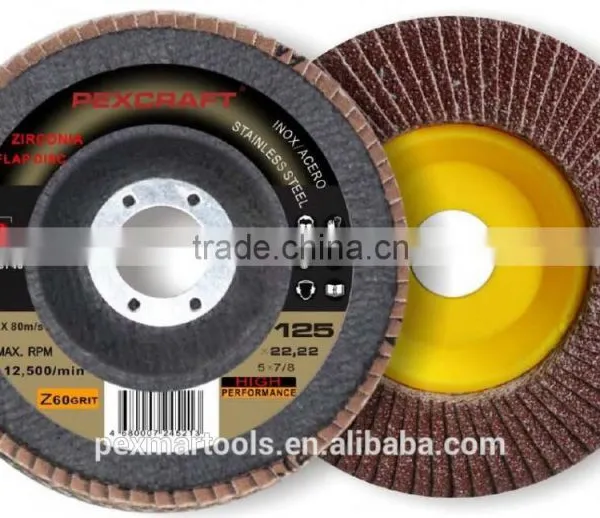 Chinese High Quality Zirconia Abrasive Wheel Flap Disc 100mm X 16mm photo-2