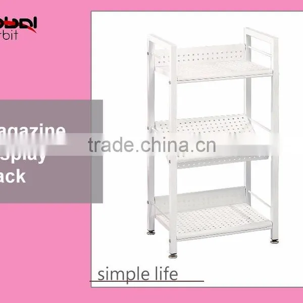3 Wood Shelves Metal Frame Industrial Folding Storage Rack Shelf Bookcase photo-5