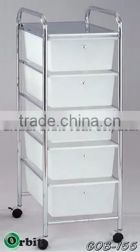 Colorful Storage Drawer Cart With Wheels, 3 Tier Storage Plastic Box Trolley photo-2