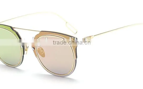 2016 New Women Metal Outdoor Glasses Sunglasses Fashion Tide Thin Face Round Sunglasses photo-3