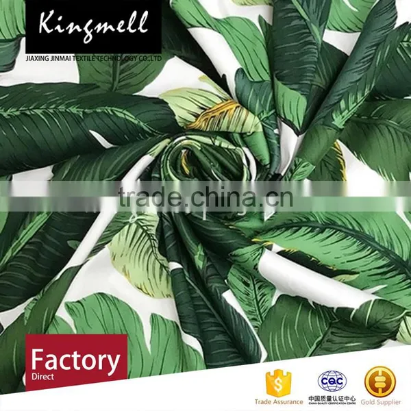 Custom 2017 Wholesale Green Banana Leaves Digital Printed Natural 100% Cotton Fabric for Dress photo-2