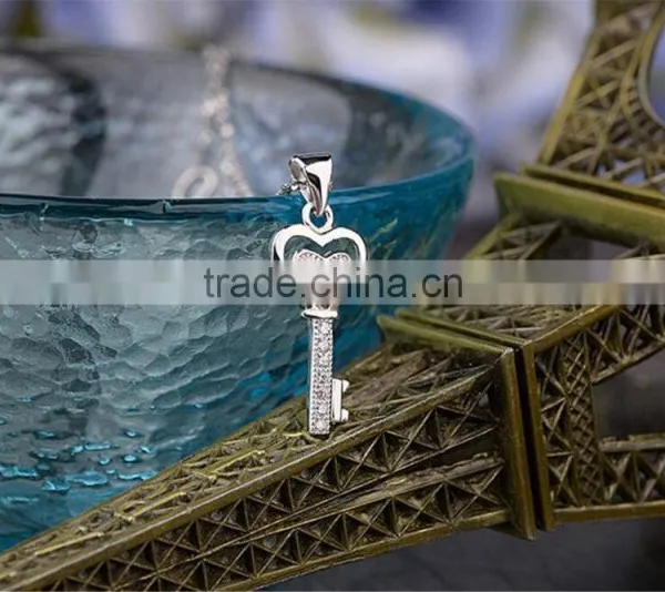 925 Sterling Silve Trendy Heart Shape Key Pendant photo-3