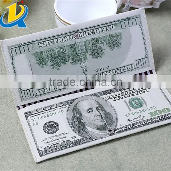 Banknotes Shaped Rectangle Portable Wholesale PU Novelty Wallets photo-4