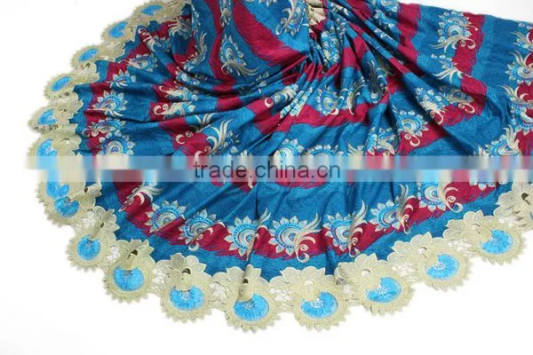 Bestway Wholesale African Embroidered Wax Printed Fabrics With Guipure photo-5
