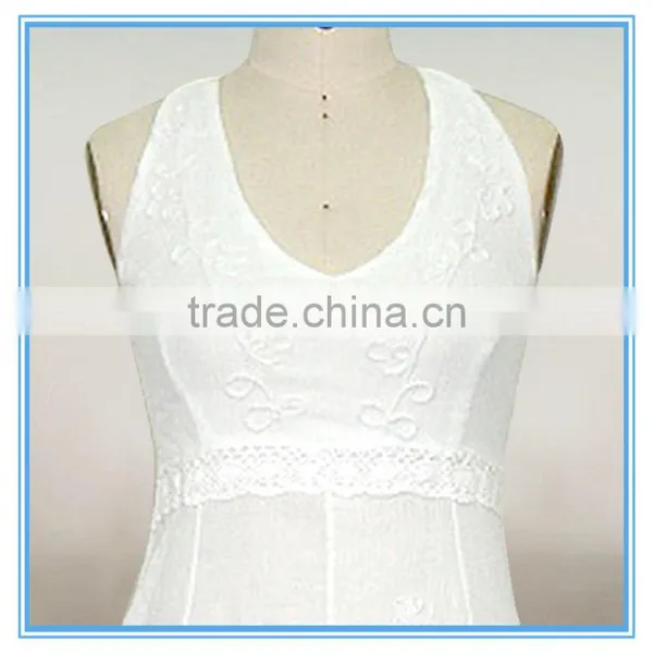 Women White Asymmetrical Dress Designer Halter Neck One Piece Backless Dress photo-2