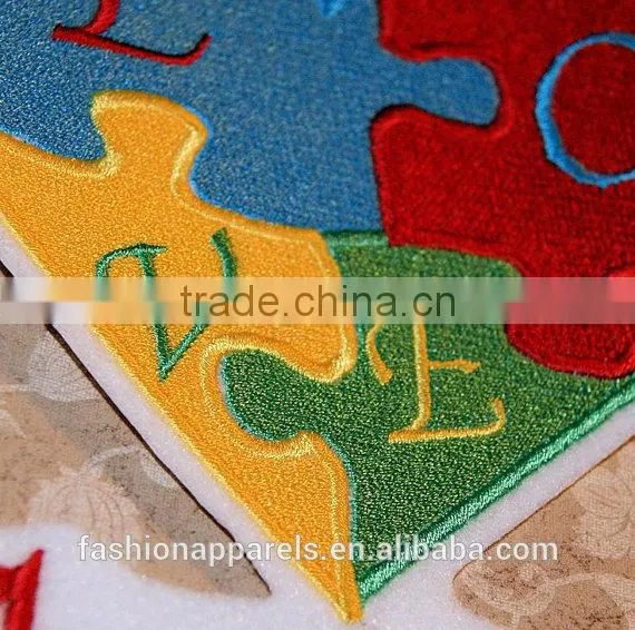 Custom High Quality Embroidered Creative Love Puzzles Patch for Clothes Embroidery Patch Made in China Choose Size/color photo-4