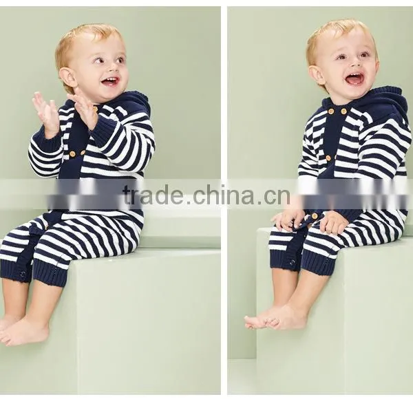 Top Selling Baby Kids Warm Winter Fleece Knitted Hooded Cotton Romper photo-3
