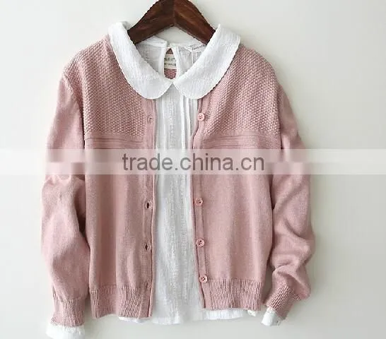Latest Branded Plain Woolen Hand Knitted Kids Cardigan Sweater photo-2