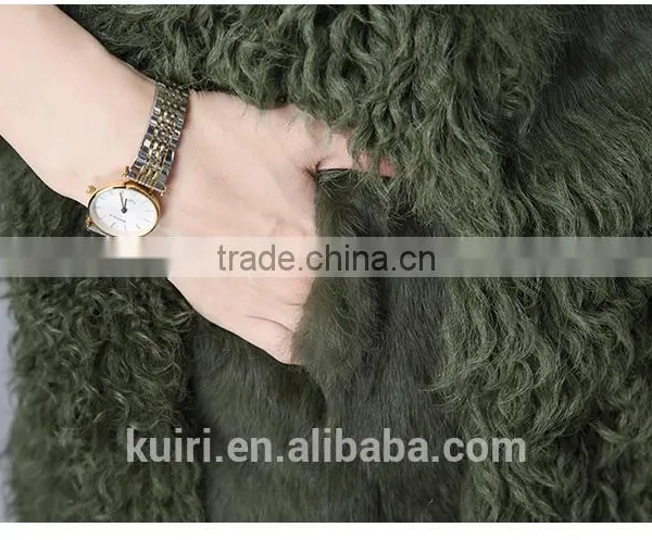 Real Natural Genuine Rabbit Fur With Lamb Fur Vest Women WinterMongolia Sheep FuMongolia Sheep Fur Coat photo-5
