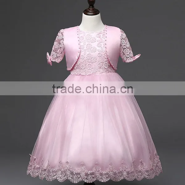 2016 Summer Style Kids Dress Flower Lace Princess Party Costume Girl Floral Dress photo-6