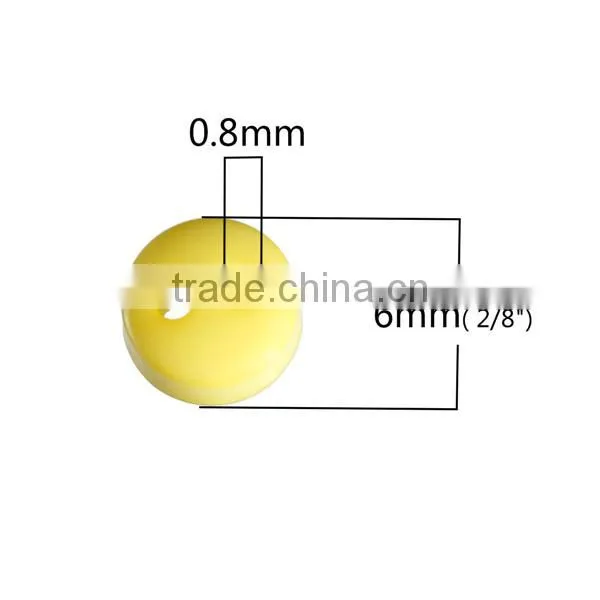 Resin Sewing Buttons Scrapbooking 2 Holes Round Yellow 6mm Dia photo-2