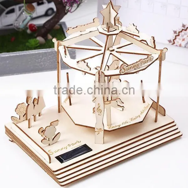 Wooden Children DIY Puzzle Toy Handmade Building Block Model Educational Diy Solar Puzzle Toy for Kids photo-2