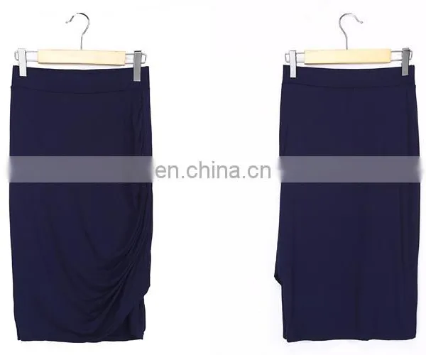 Wholesale Rayon Fabric New Fashion Navy Blue Party Skirt Two Pieces Woman Apperal photo-5