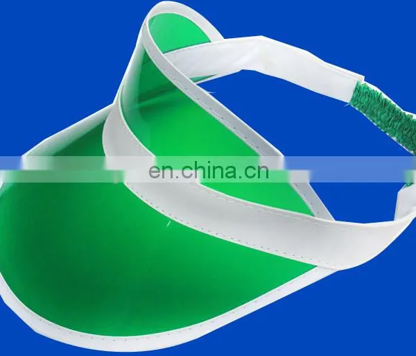 Light cool green plastic pvc sun visor cap