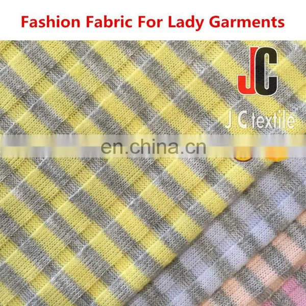 Shaoxing JC Rib Fabric Composition T/R Spandex Stirpe Rib Fabric Knit photo-3
