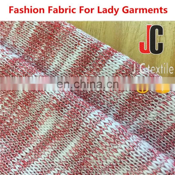 K671084 100% Polyester Jersey Slub Knit With Lurex Fabric for Garment photo-6