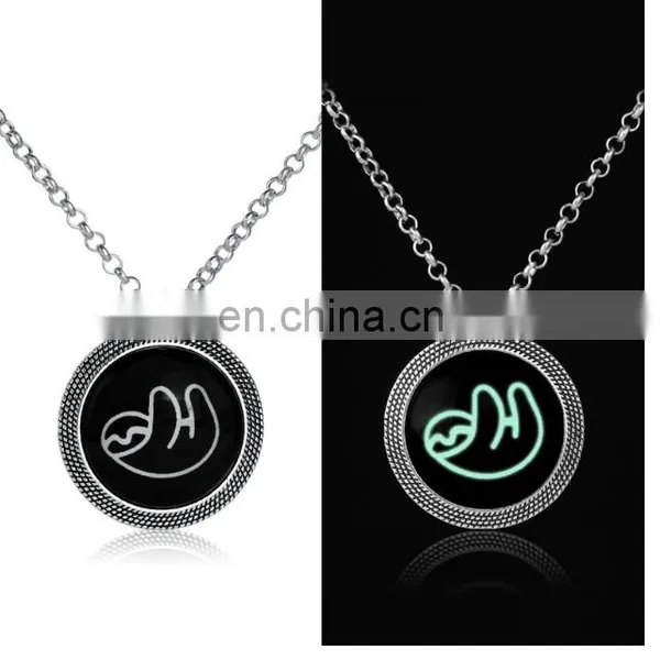 Zootopia Inspired Cute Animal Lazy Tree Toed Sloth Glow in Dark Pendant Necklace,lazy Men Flash Charm Necklace photo-4