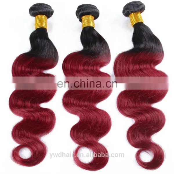 Ombre Brazilian Virgin Human Hair T1B/ 99J Color Ombre Hair Extensions Body Wave 3PCs 100% Human Hair photo-3