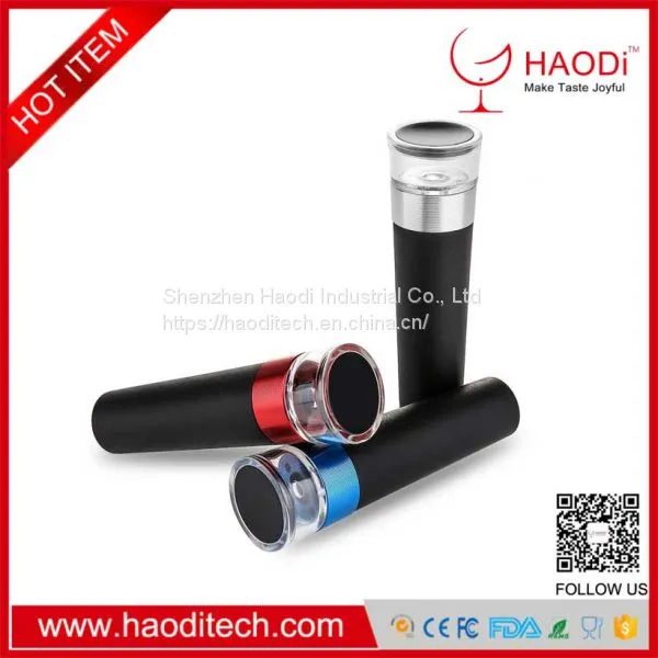 HD-JS0003 Reusable Vacuum Wine Beverage Stoppers Aluminum Food Grade Silicone FDA Approved