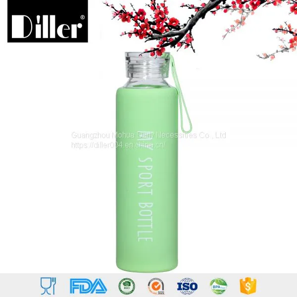 Wholesale Custom Logo 750ml 550ml 500ml Borosilicate Glass Drink Water Bottle With Silicone Sleeve photo-2