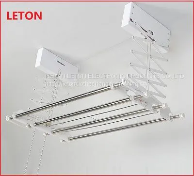 Balcony Wall Mounted White Color Pearl Curtain Type Lifting Clothes Hanger for Home Use