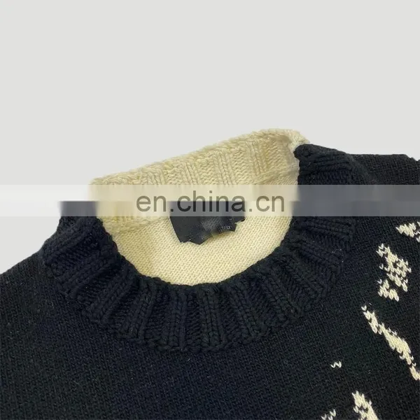 DiZNEW Wholesale Mens Jacquard Acrylic Cotton Knit Sweater Custom photo-3