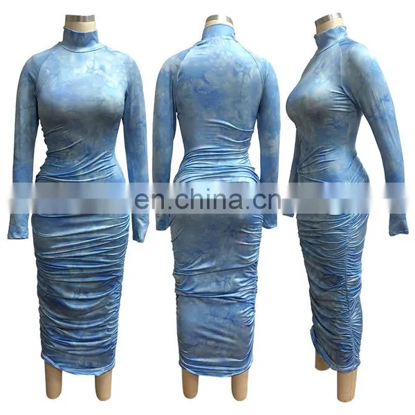 New Fashion Summer Women Long Maxi Dress Tie-dye Print Party Night Club Elegant Street Street Wear Bandage Dresses Vestidos photo-6